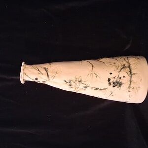 Vintage about 9 3/4 inch tall white matte Porcelain Vase